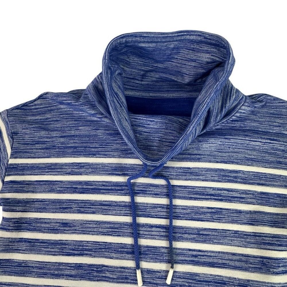 T By Talbots Stripe Cowl Pullover Size S/M Blue - image 5